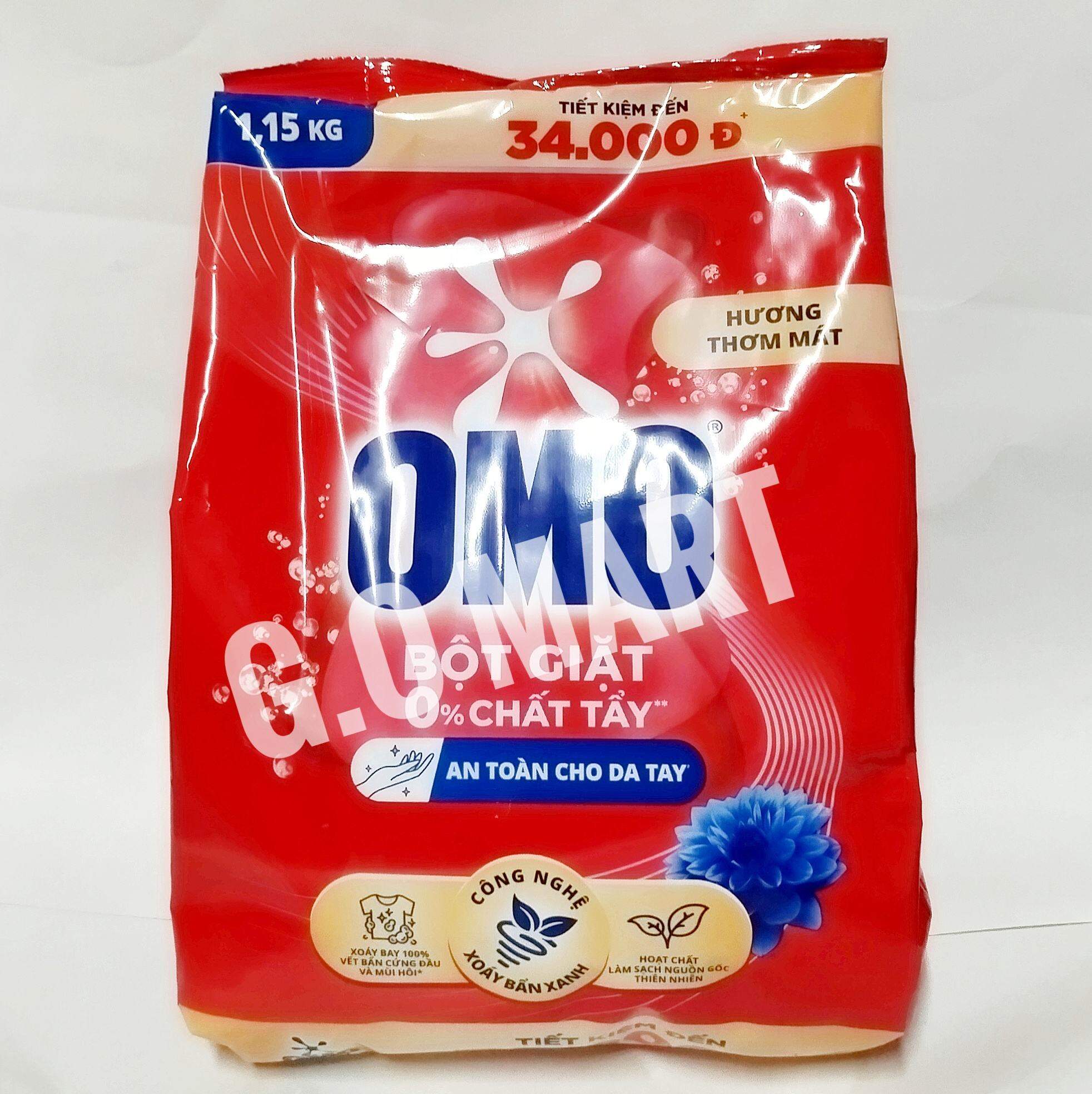 Bột giặt OMO sạch cực nhanh gói 1,15kg