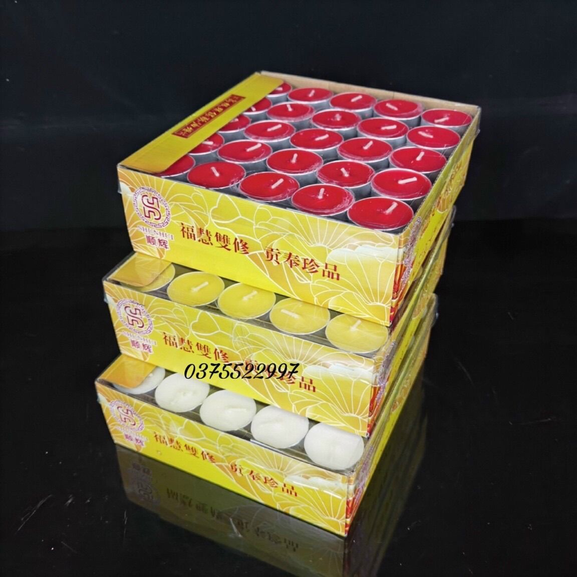 Hộp 100 viên nến màu đỏ tealight shunhui , nến đốt đèn xông tinh dầu, nến trang trí