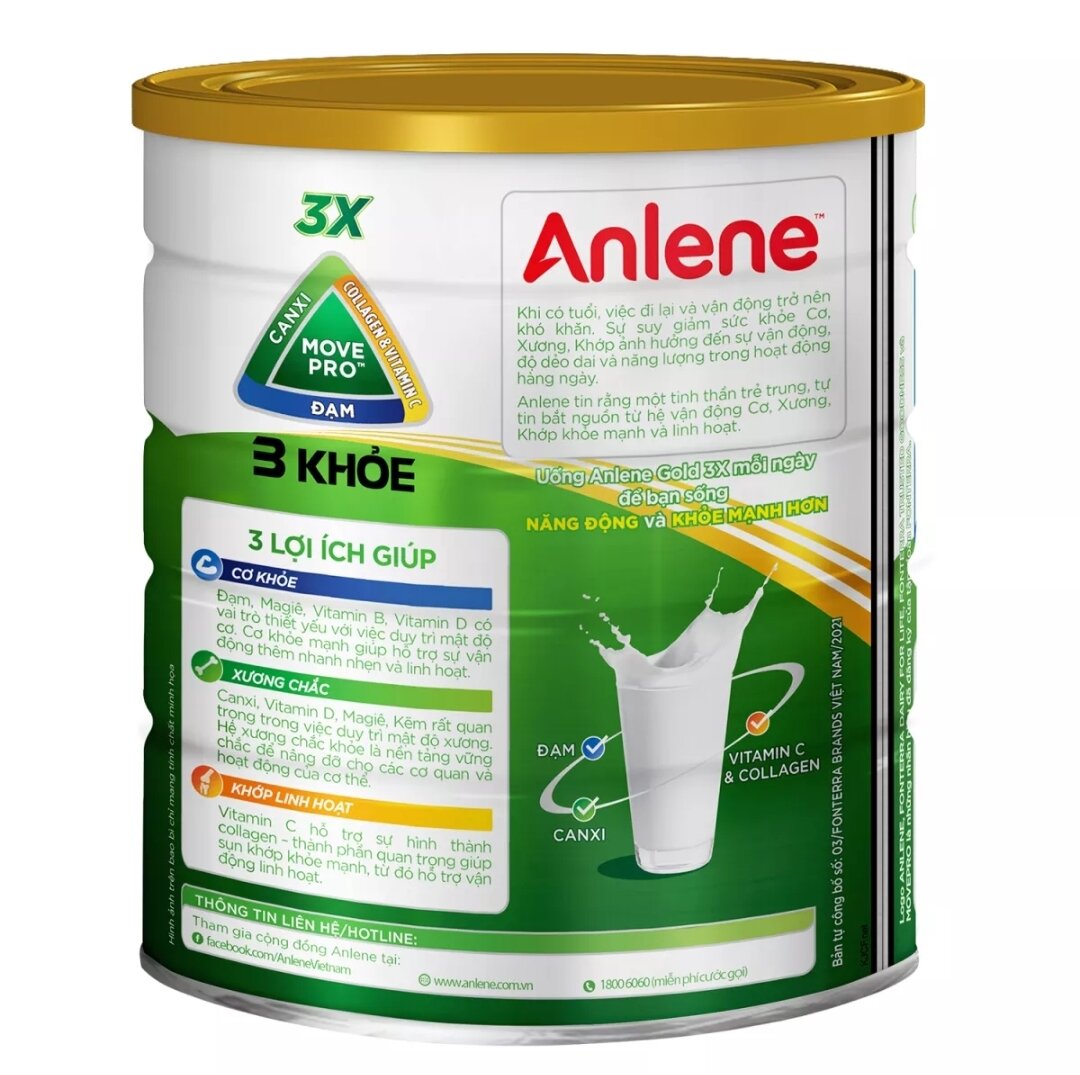 Sữa Bột Anlene Gold 3X Hương Vani 800g [Date Mới]