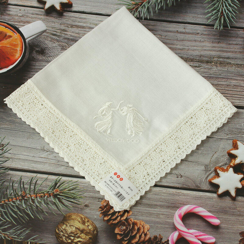 Khăn tay nhật bản khăn tay cotton lụa tơ tằm vải voan ren thêu hoa cotton màu trơn trắng khăn tay nhã nhặn