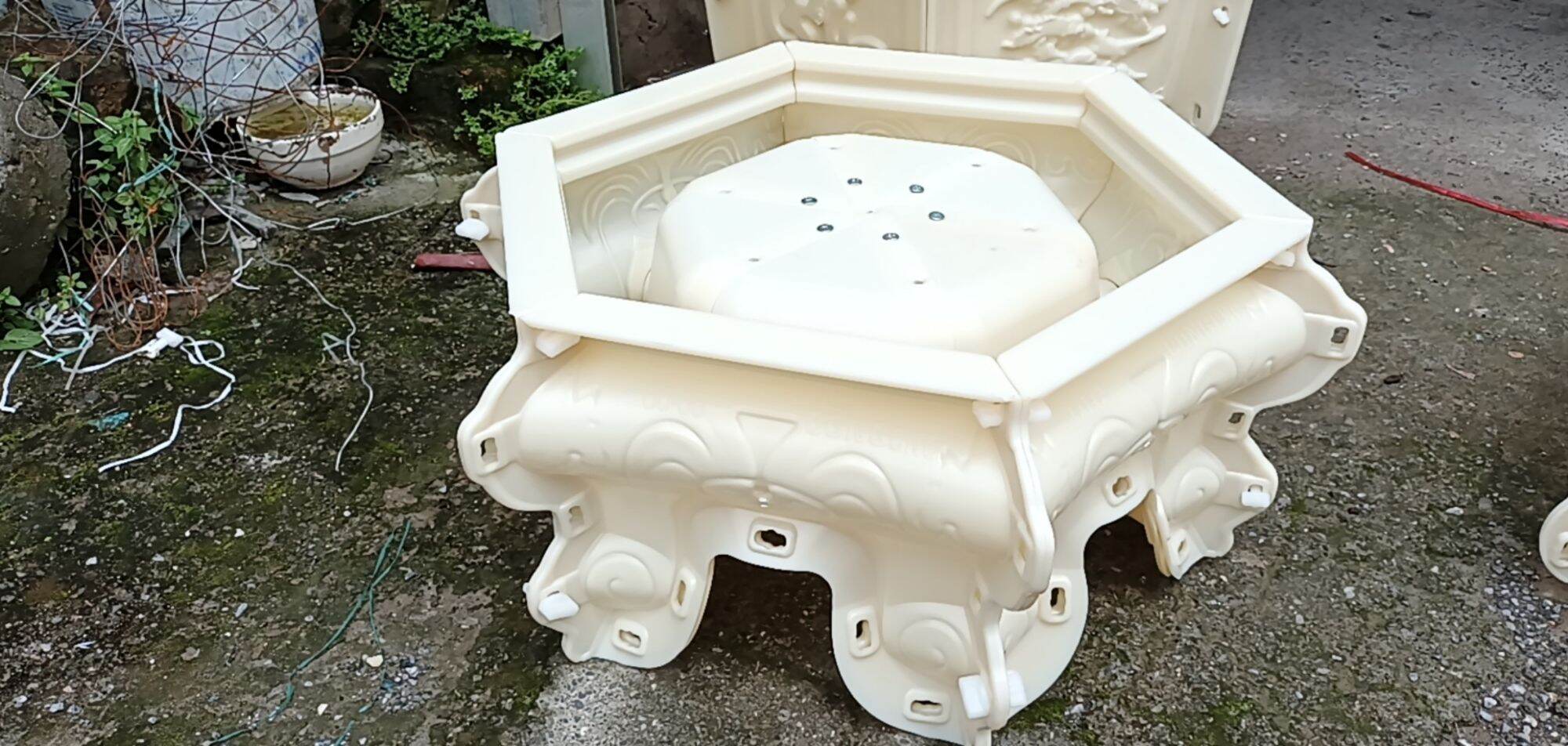 Khuôn đúc chân đôn dành cho chậu lục giác 60-65, chiều cao 25cm, mặt đôn 40cm nhựa abs có lòng trong
