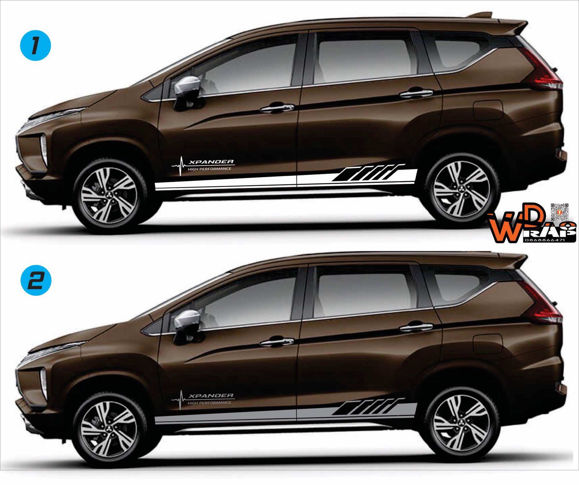 Tem sườn xpander - Tem xe ô tô Tặng kèm gạt dán