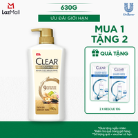 Dầu Gội CLEAR 9 Thảo Dược Cổ Truyền Sạch Gàu Giảm Gãy Rụng 630G
