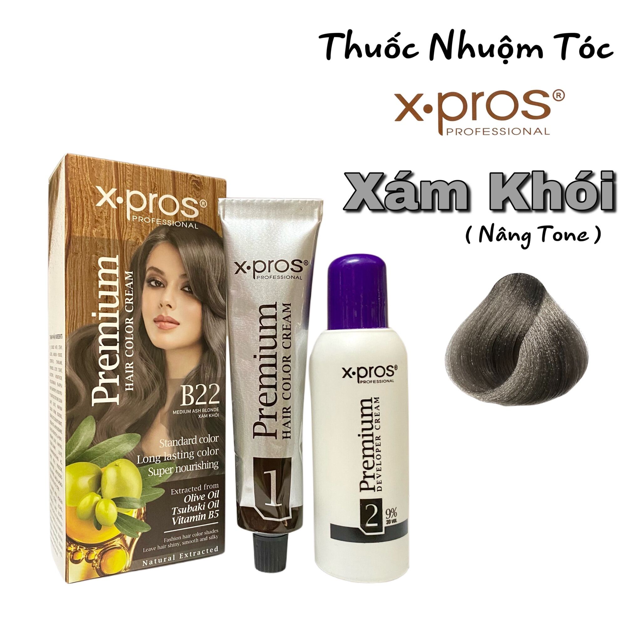Thuốc nhuộm tóc X-PROS với màu sắc xám khói đang là xu hướng mới của các tín đồ làm đẹp. Với chiết xuất olive cùng với thành phần chăm sóc tóc cao cấp, X-PROS sẽ giúp cho mái tóc của bạn trở nên đẹp và khỏe mạnh hơn bao giờ hết.