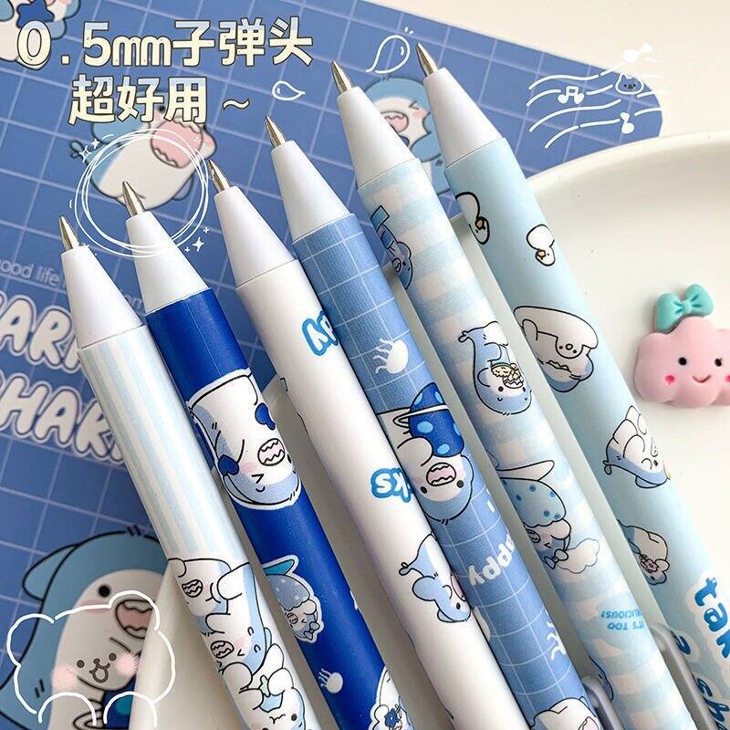 🐳 Bút bi cute hình cá mập Greedy Sharks mực nước gel đen xanh đỏ viết bấm vỏ nhám ngòi 0.5mm #A2801