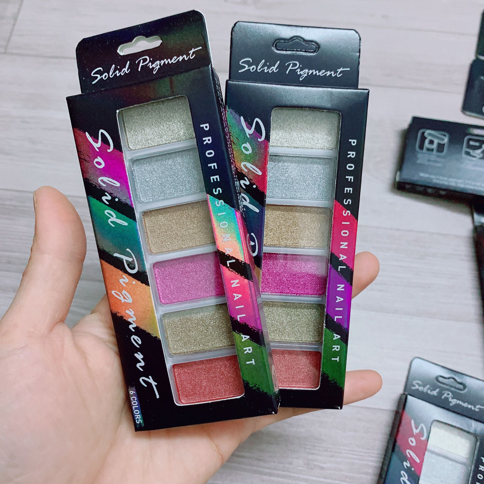 Tráng gương 6 màu Solid Pigment, tráng gương nén