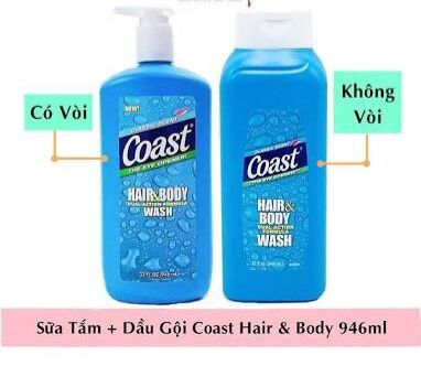 [MẪU MỚI] SỮA TẮM+GỘI 2IN1 COAST 946ML NHẬP KHẨU MỸ