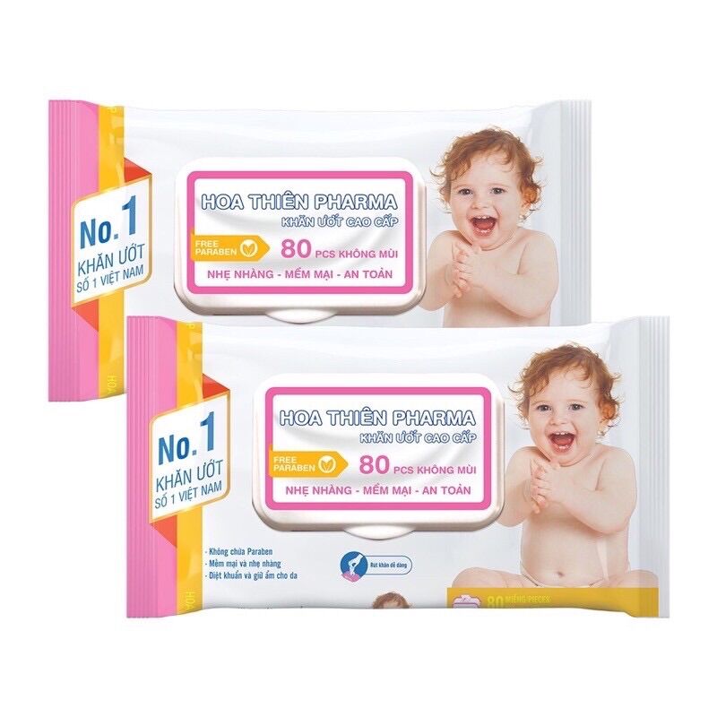 2 gói khăn ướt em bé pharma 80 tờ/1 gói