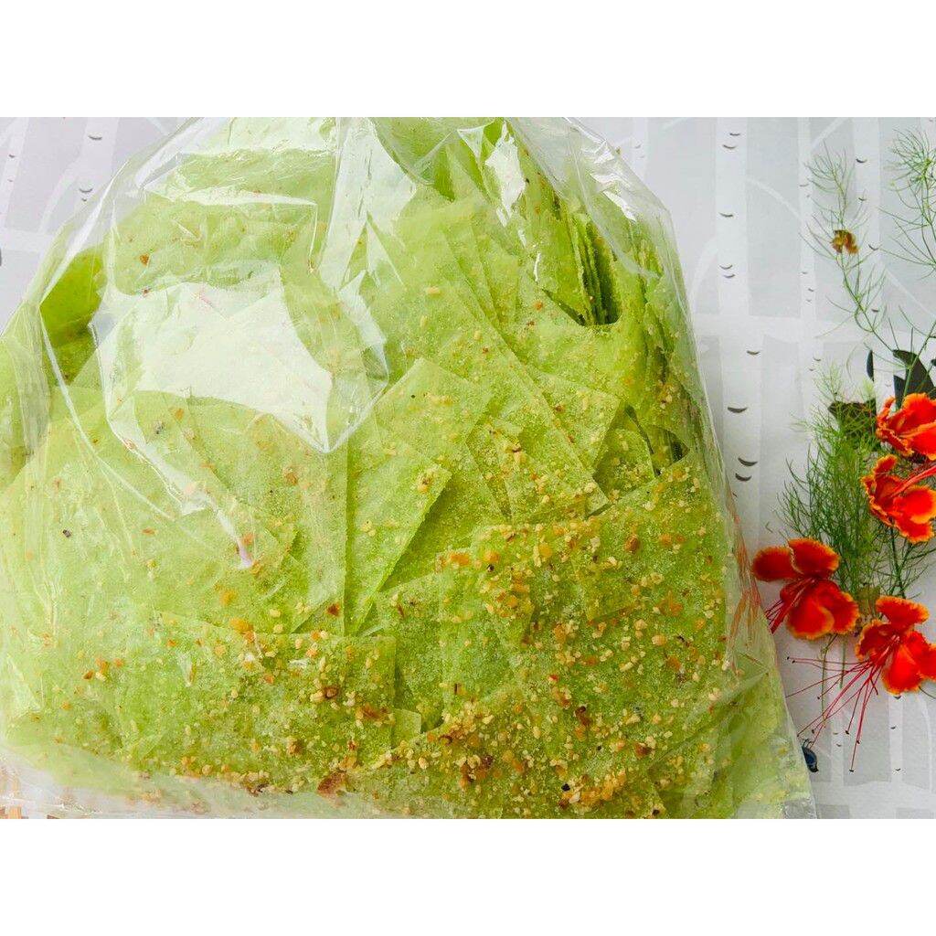 Bánh tráng lá dứa trộn phô mai