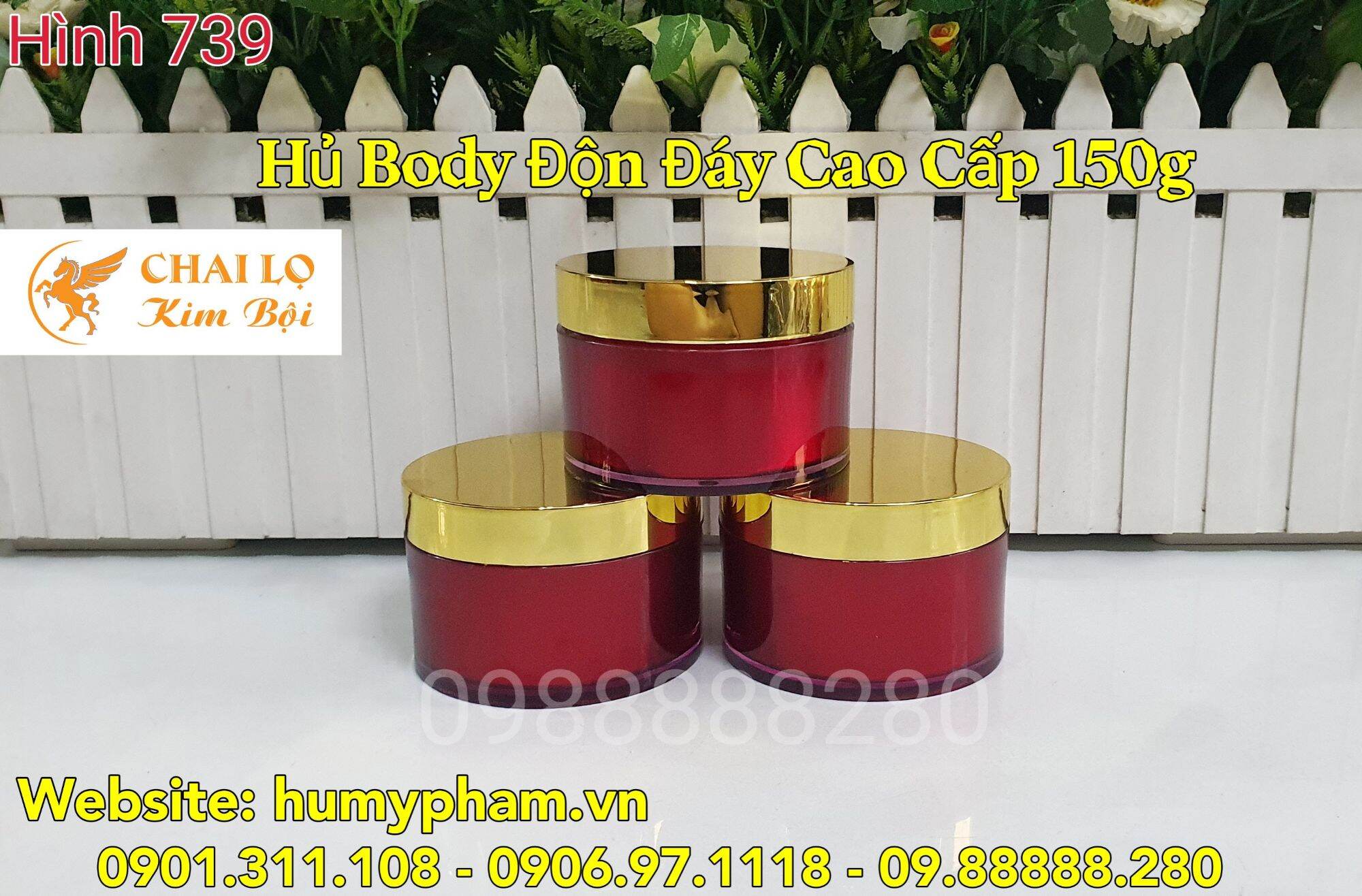 Hủ đựng kem body cao cấp - hủ body độn đáy 150g