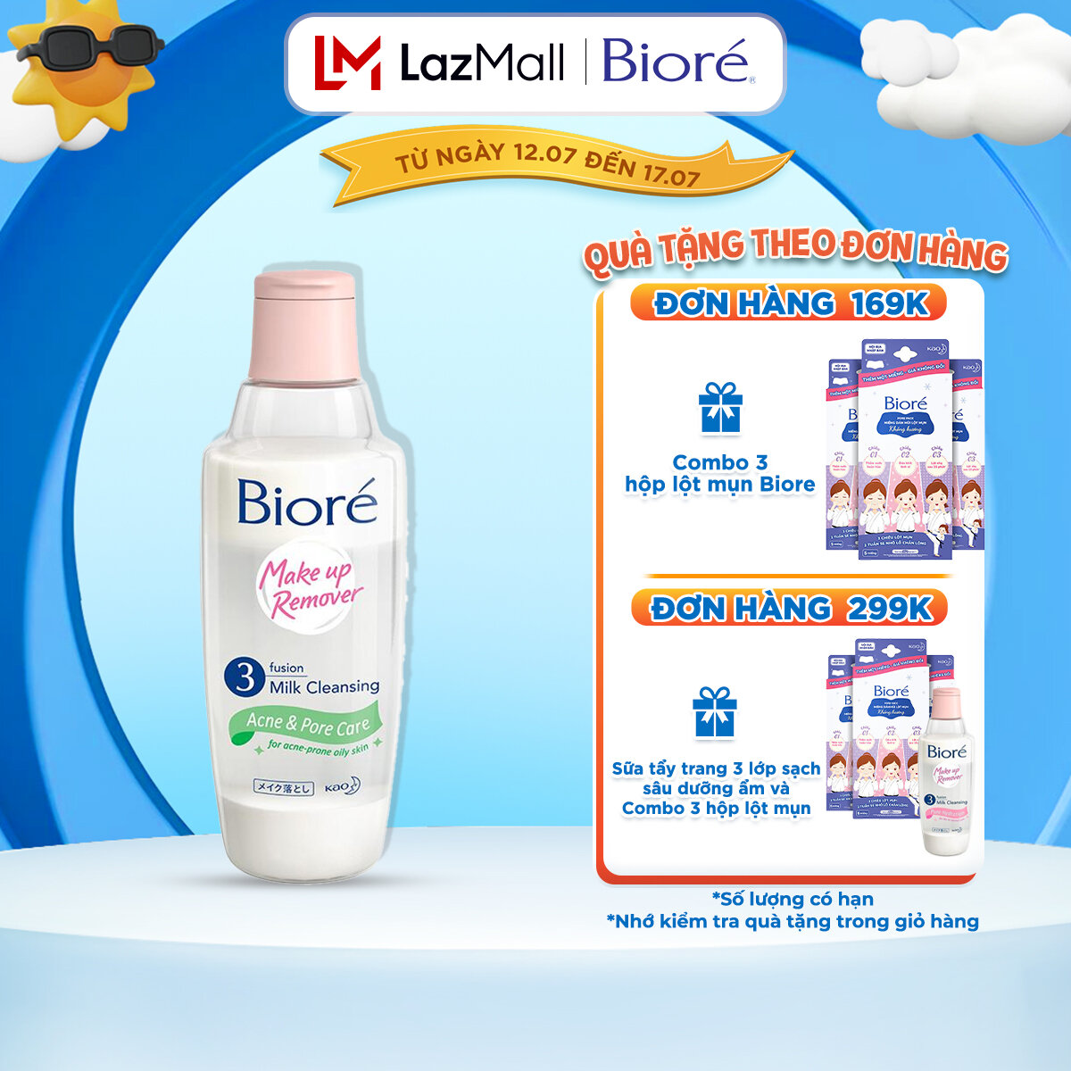 Sữa Tẩy Trang 3 Lớp Sạch Sâu Ngừa Mụn Bioré Make Up Remover Acne & Pore Care