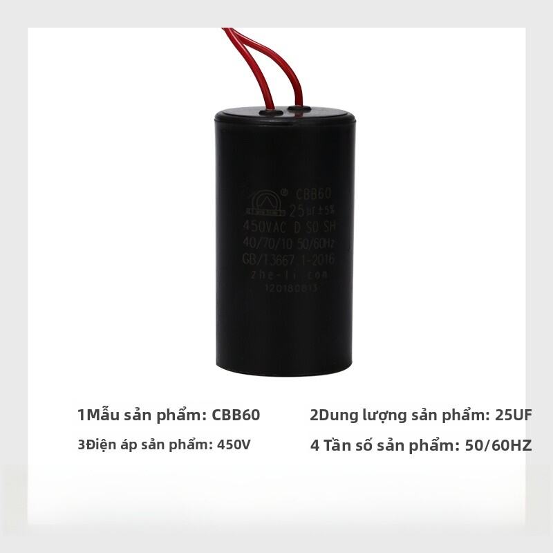 CBB60 Miniature Oil-Free Air Compressor Start Capacitor Pump Accessories 35UF Car Wash Machine Runni