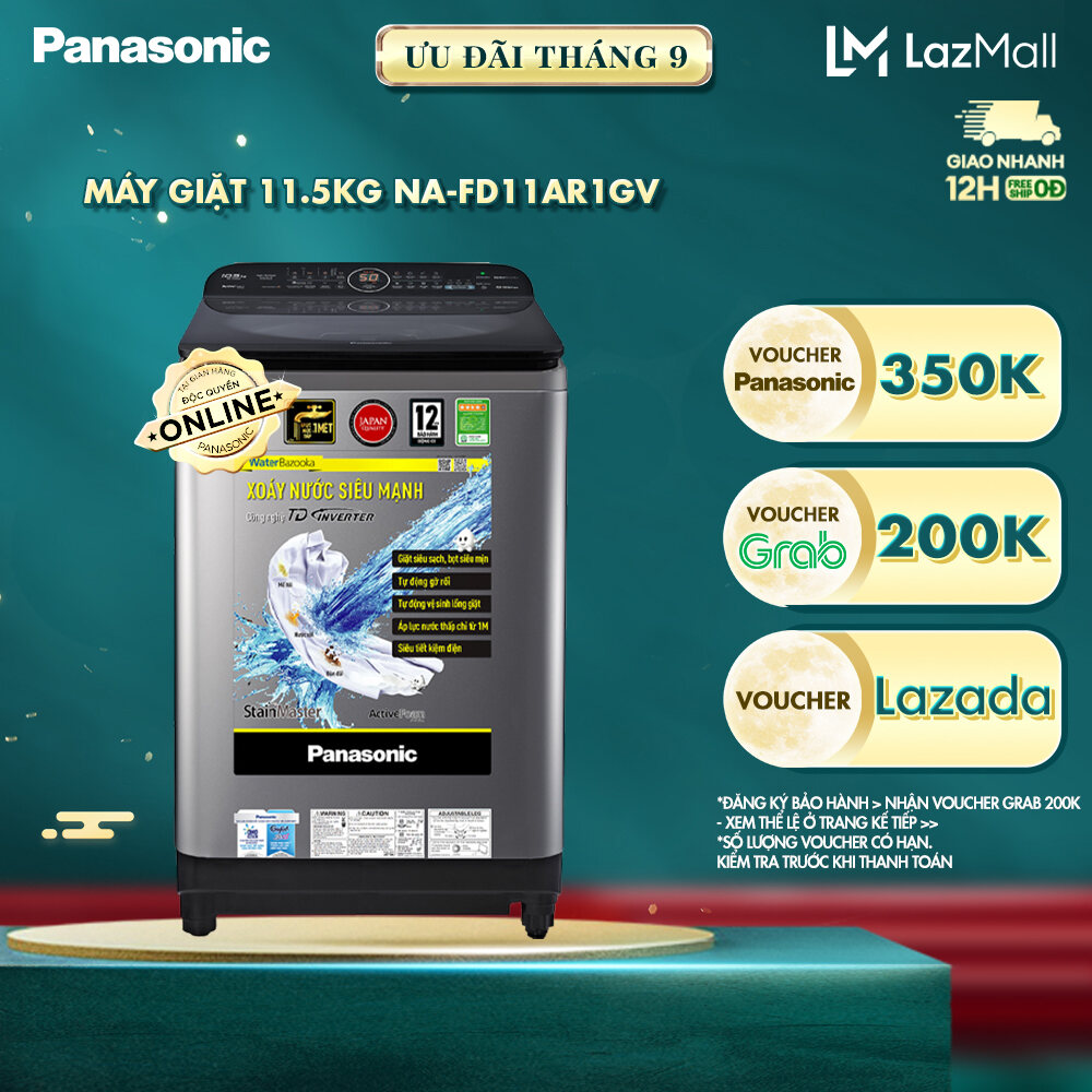 [Duy nhất 8-13.9 voucher Lazada 800K][Trả góp 0%] Máy Giặt Cửa Trên Panasonic 10.5KG 11.5KG NA-FD10A