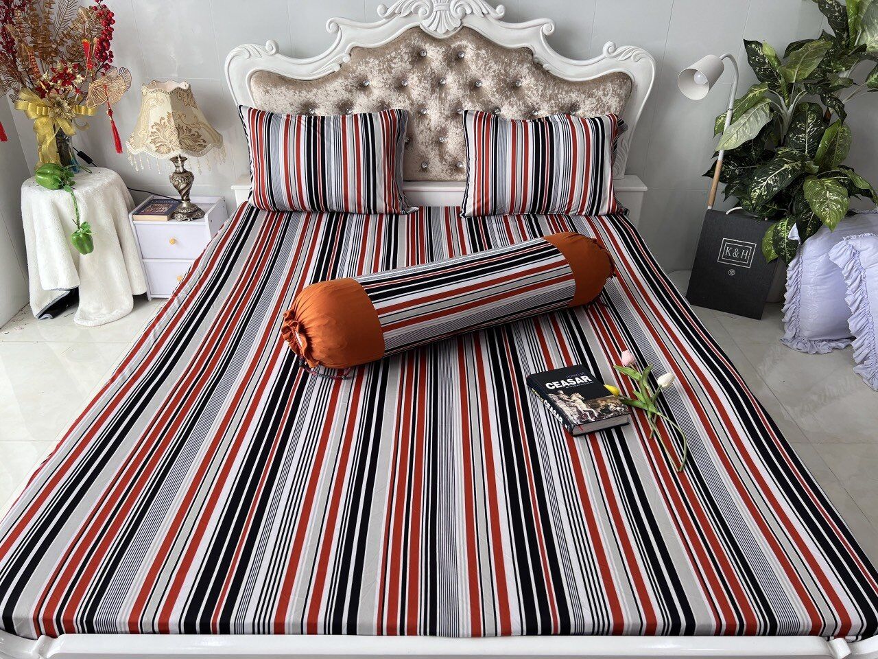 TRỌN BỘ DRAP GA THUN HÀN (M8*2M NỆM 5-15CM) CÓ MỀN