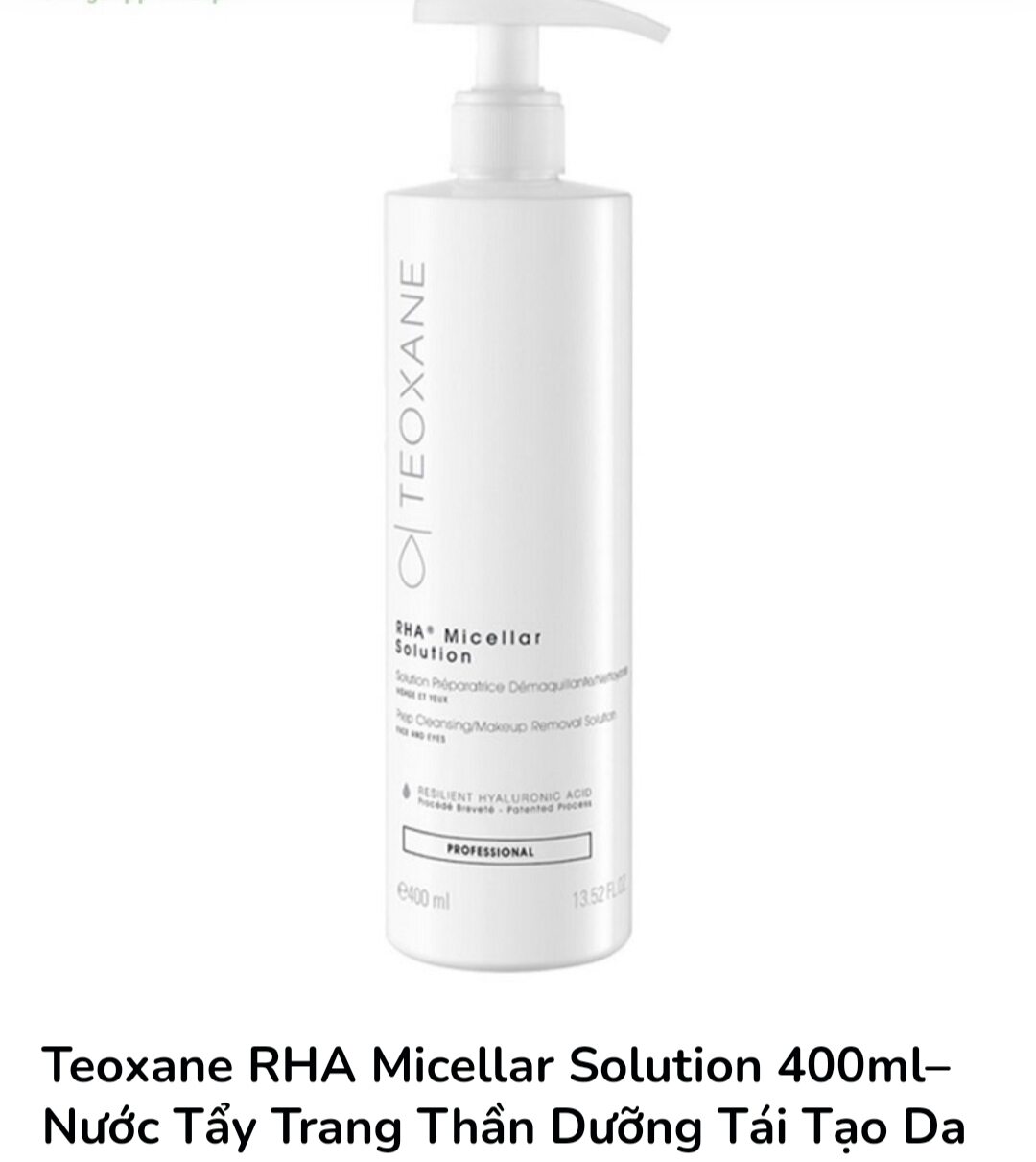 Teoxane rha micellar solution 400ml– nước tẩy trang thần dưỡng tái tạo da 400ml
