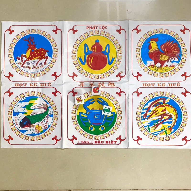 Bộ đồ chơi lắc bầu cua cá cọp bằng giấy