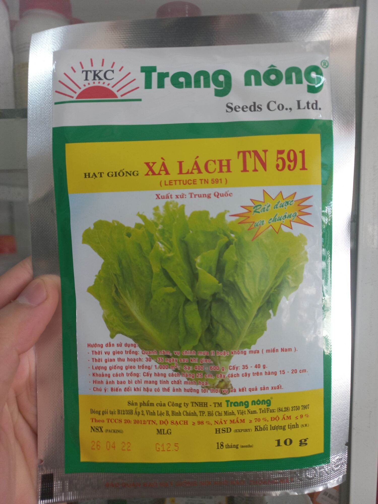 Hạt giống xà lách tn 591 trang nông 10g