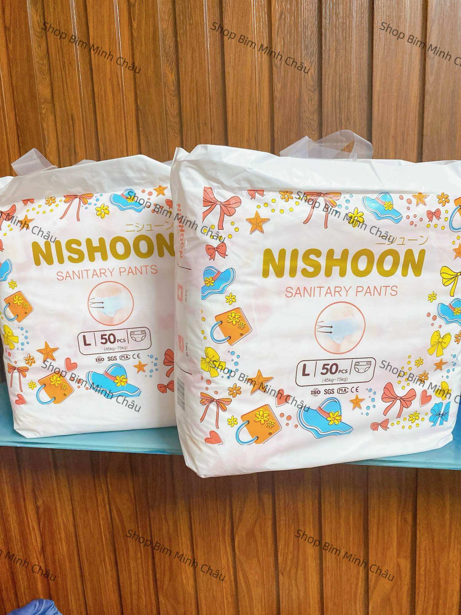   COMBO 2BỊCH 100M   Băng vệ sinh quần NISHOON cao cấp size 30-60kg mặc thoải mái 