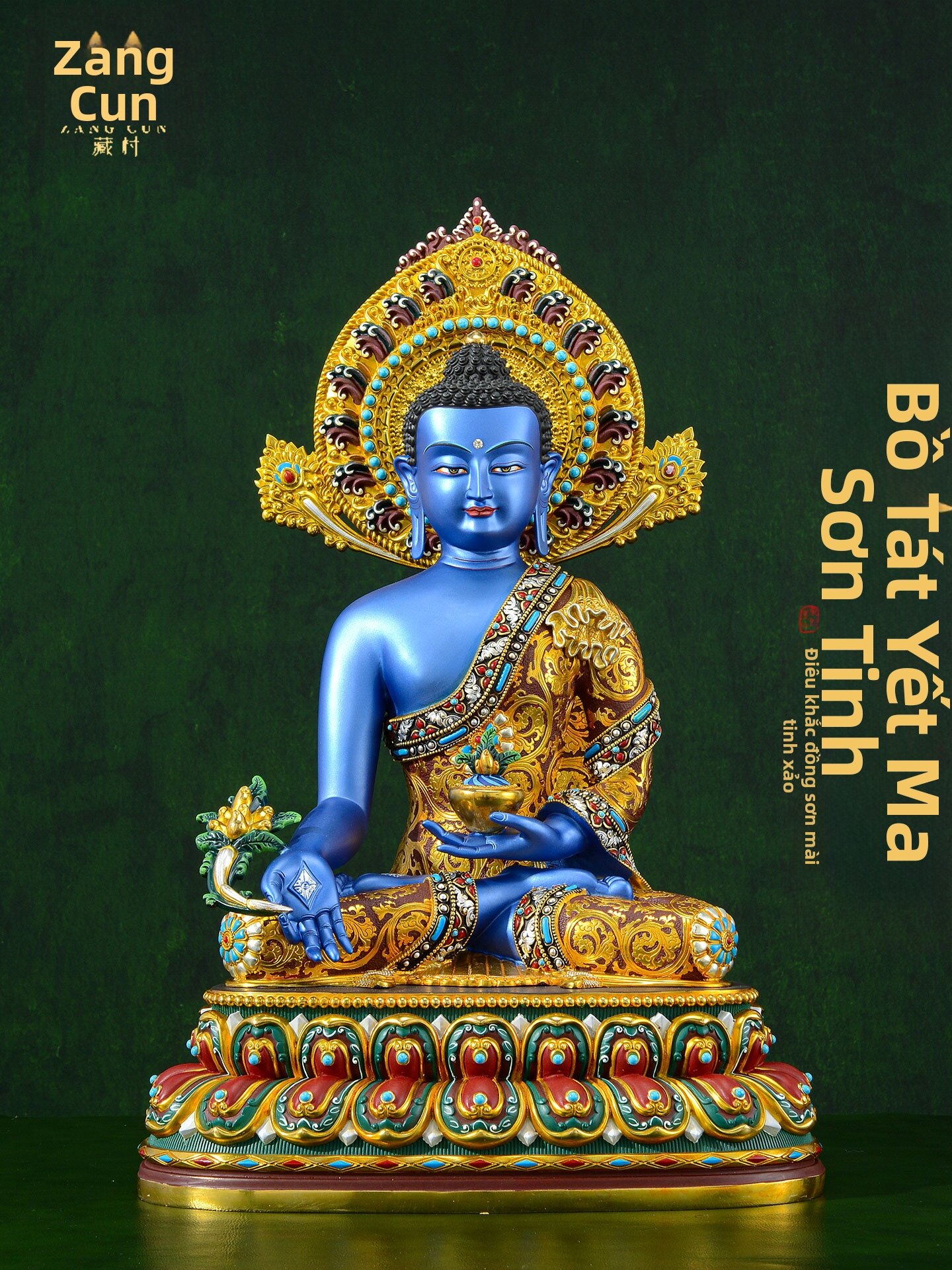 ZANGCUN | Painted Medicinal Buddha Statue Decorative Figurine Giá 45,983,000 Đồng*Miễn phí vận chuyển