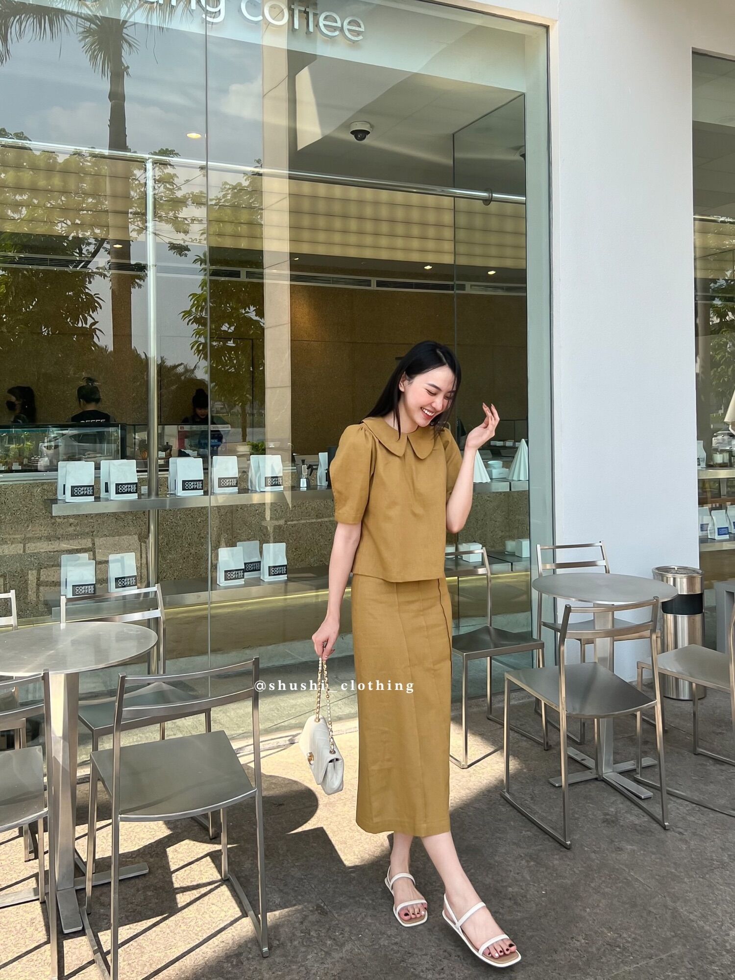 Chalin Set - Set Linen Cổ Sen ( ảnh chính chủ )