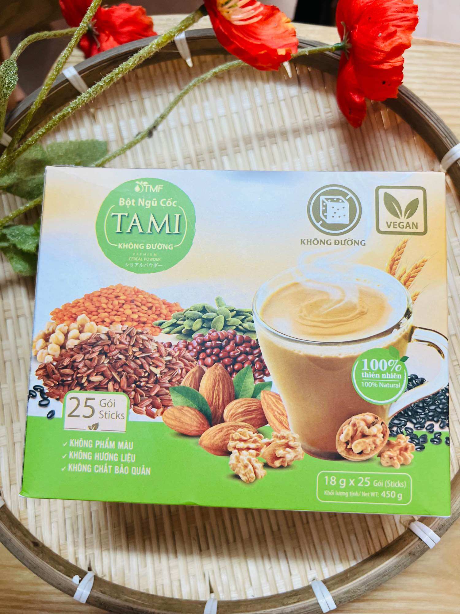 Bột ngũ cốc Tami không đường 450gr (18gx25 gói)