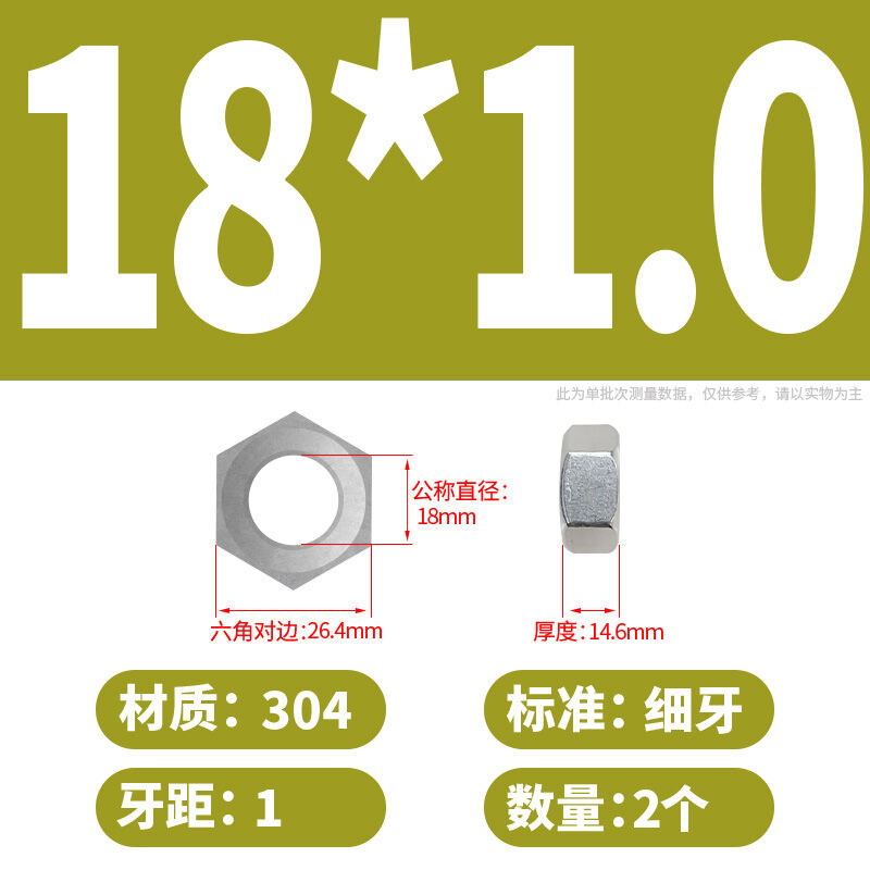 304 stainless steel hexagon nut bolt 316 nut screw cap encyclopaedia m1.6-m3m4m5m6m8m10-m64