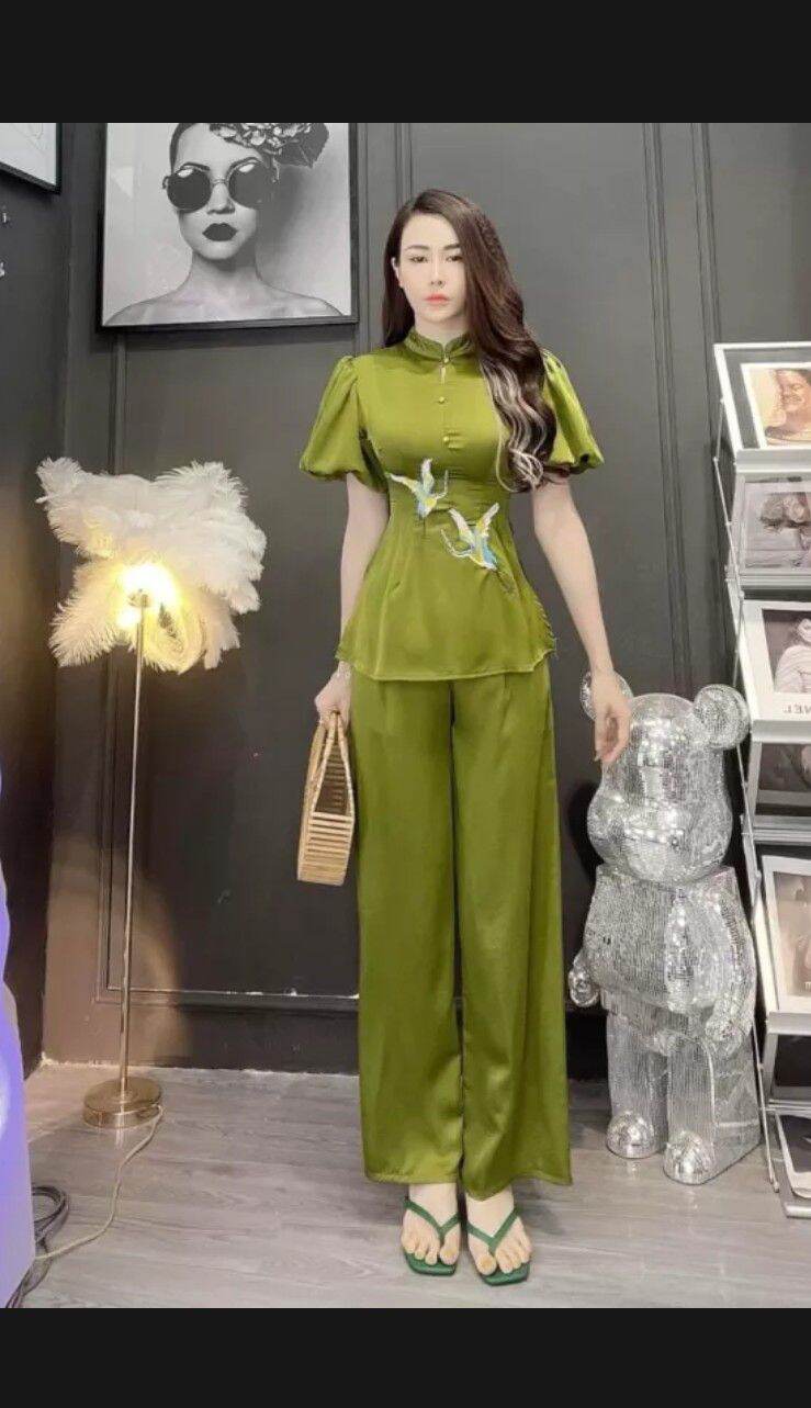 Đồ bộ thun lửng có túi chất co dãn 4 chiều in hình gấu