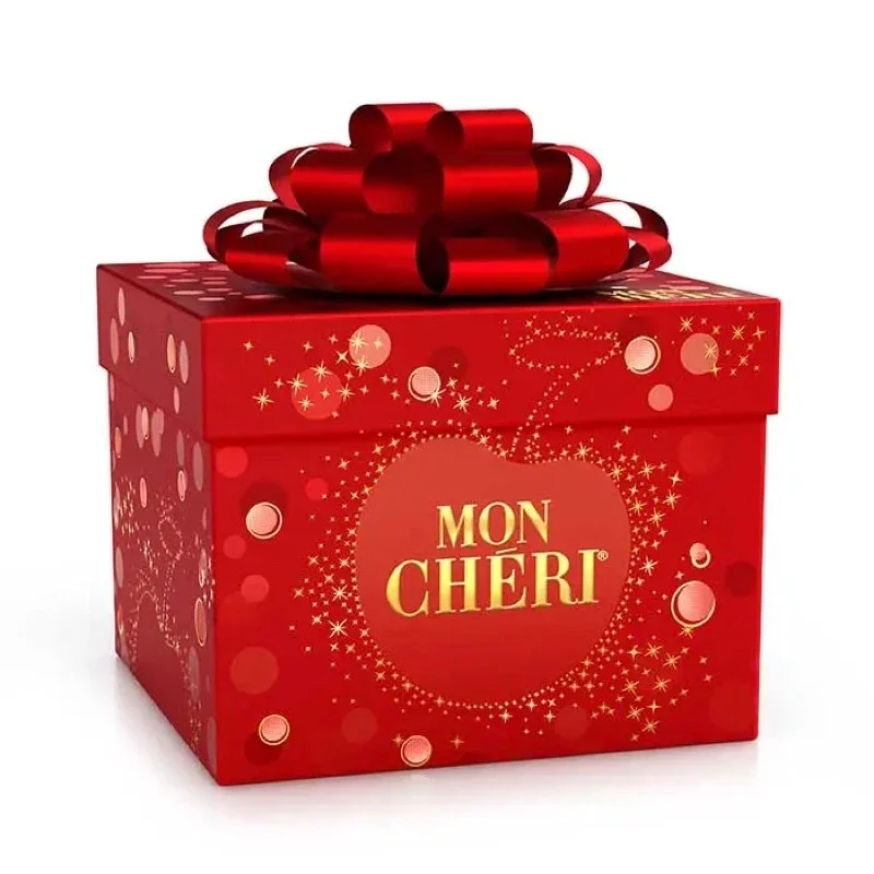 Socola hộp quà nơ đỏ nhân rượucherry Mon Cheri Liquor Chocolate của Ferrero Đức hộp 283gr gồm 27 viên date 04/24