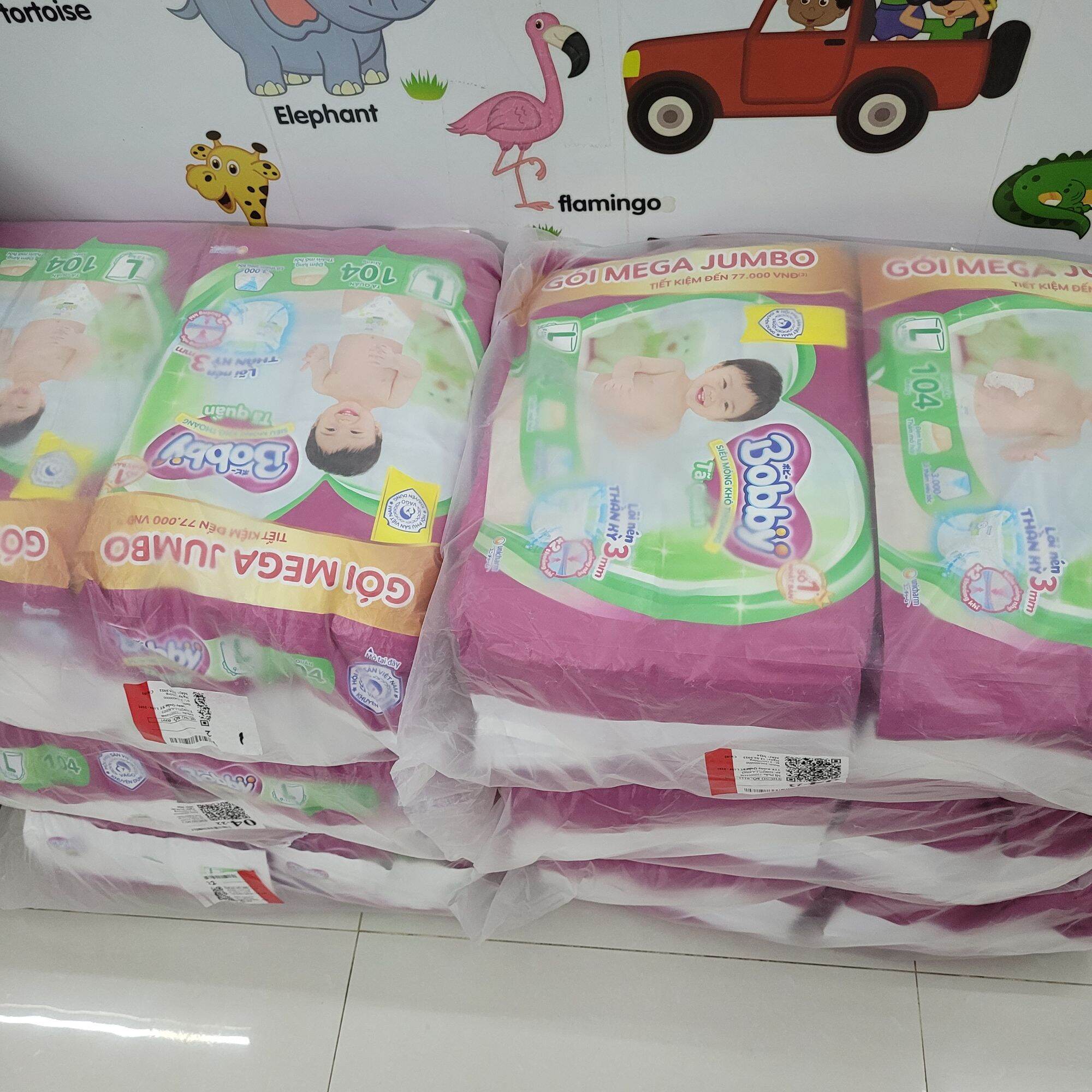 Tã quần Bobby L48 mẫu mới Date 2026 Mega Jumbo (Nửa gói tã/bỉm quần Bobby size L 96 miếng, bỉm quần Bobby L96 miếng)