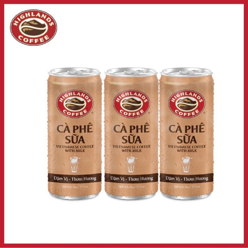 Cà phê lon sữa đá highland 235ml/lon