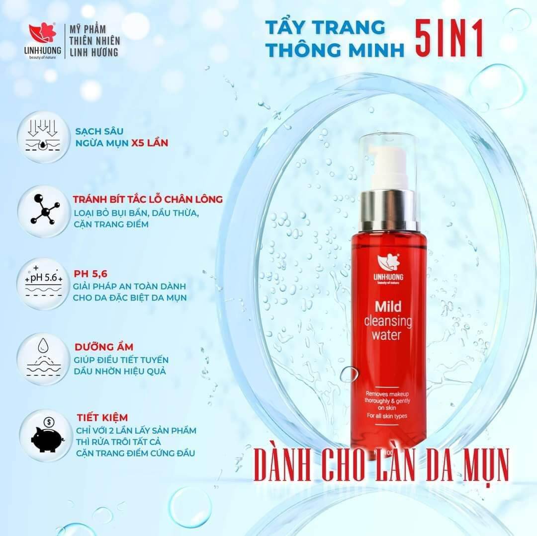 Nước Tẩy Trang Sạch Sâu Mild Cleansing Water Linh Hương [Chính Hãng]