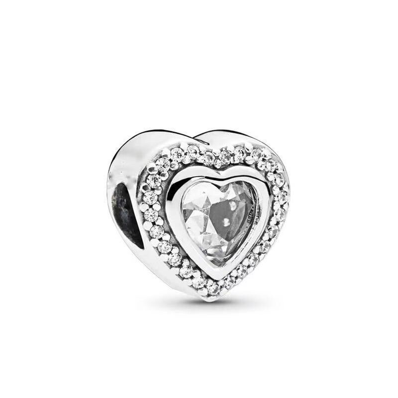CHARM PAN ALE TIM ĐÍNH ĐÁ NHIỀU MẪU BẠC S925