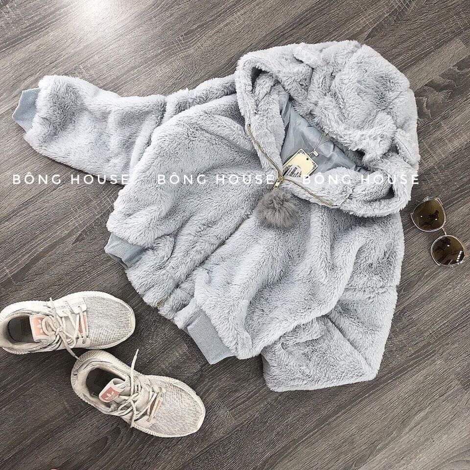 Áo khoác lông cừu có nón