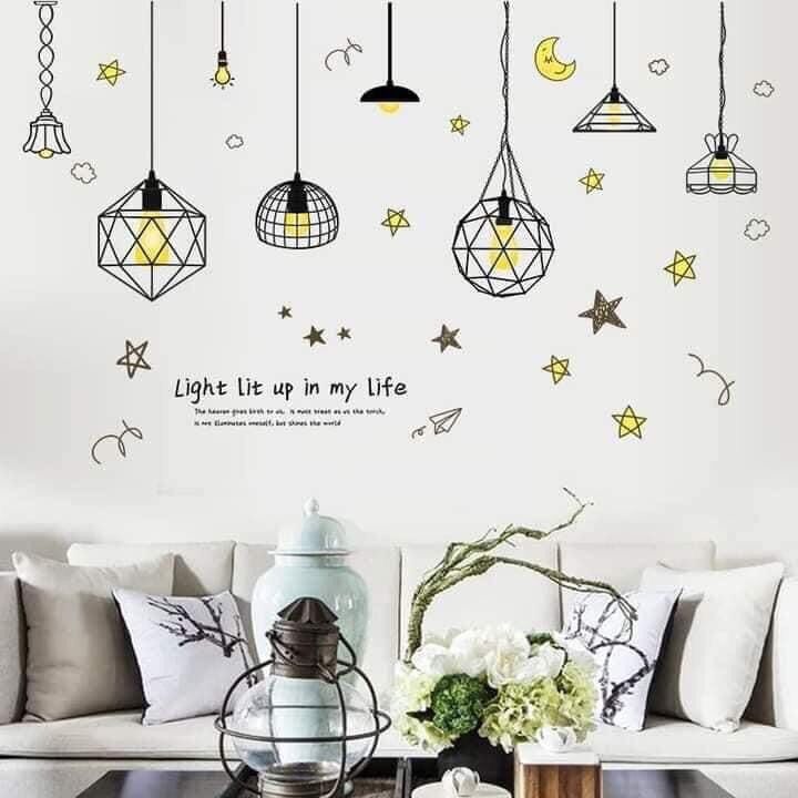 Tranh dán tường, Decal dán tường đèn và cửa sổ.