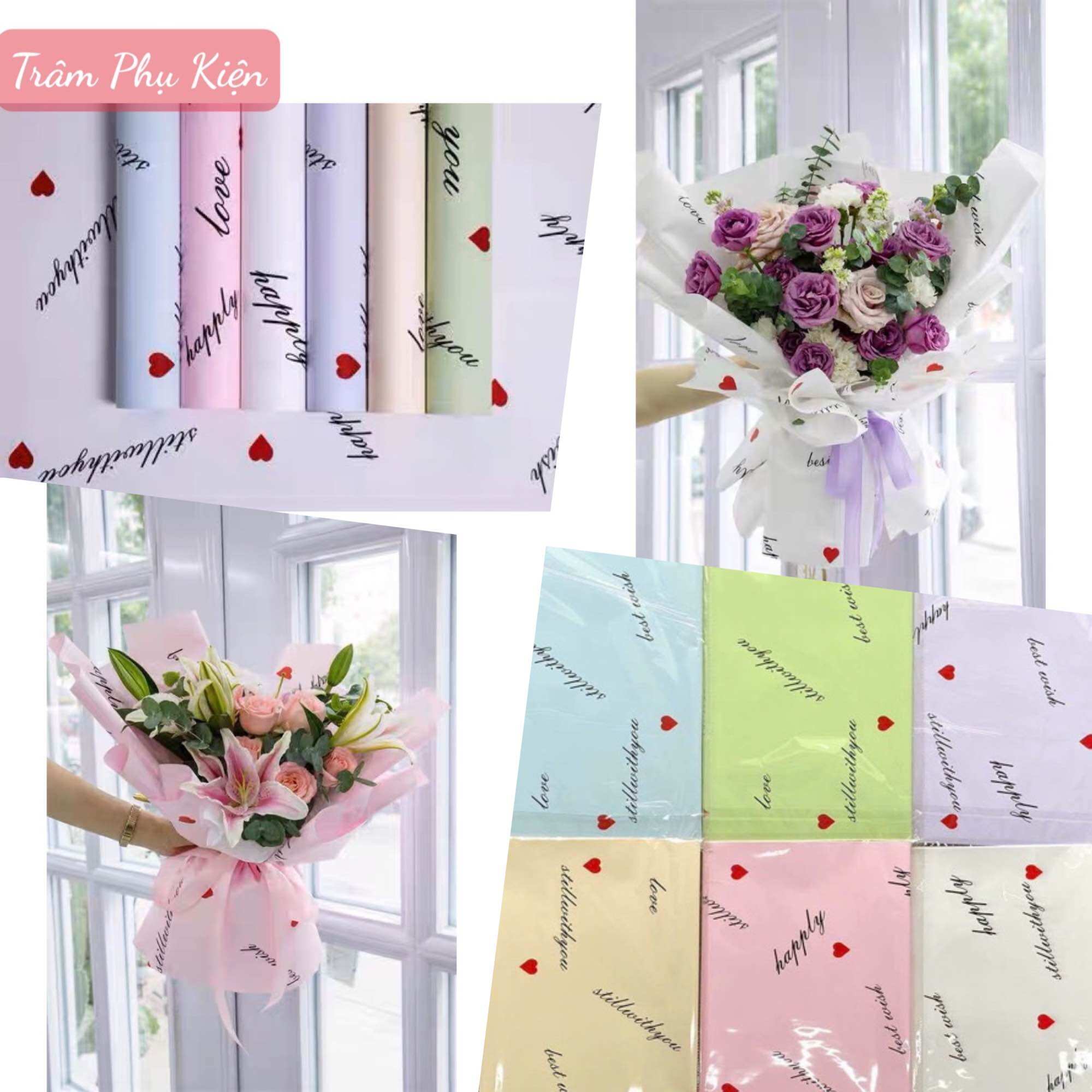 Giấy gói hoa chữ LOVE