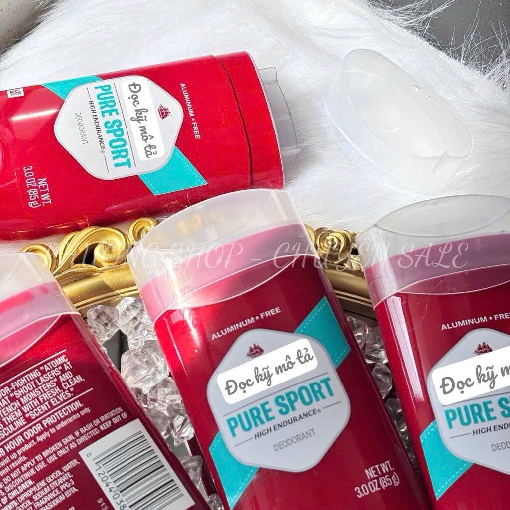 2 CHAI- Lăn Khử Mùi Cơ Thể Dạng Sáp Old Spice Pure Sport Chai 85g (Sáp Xanh)