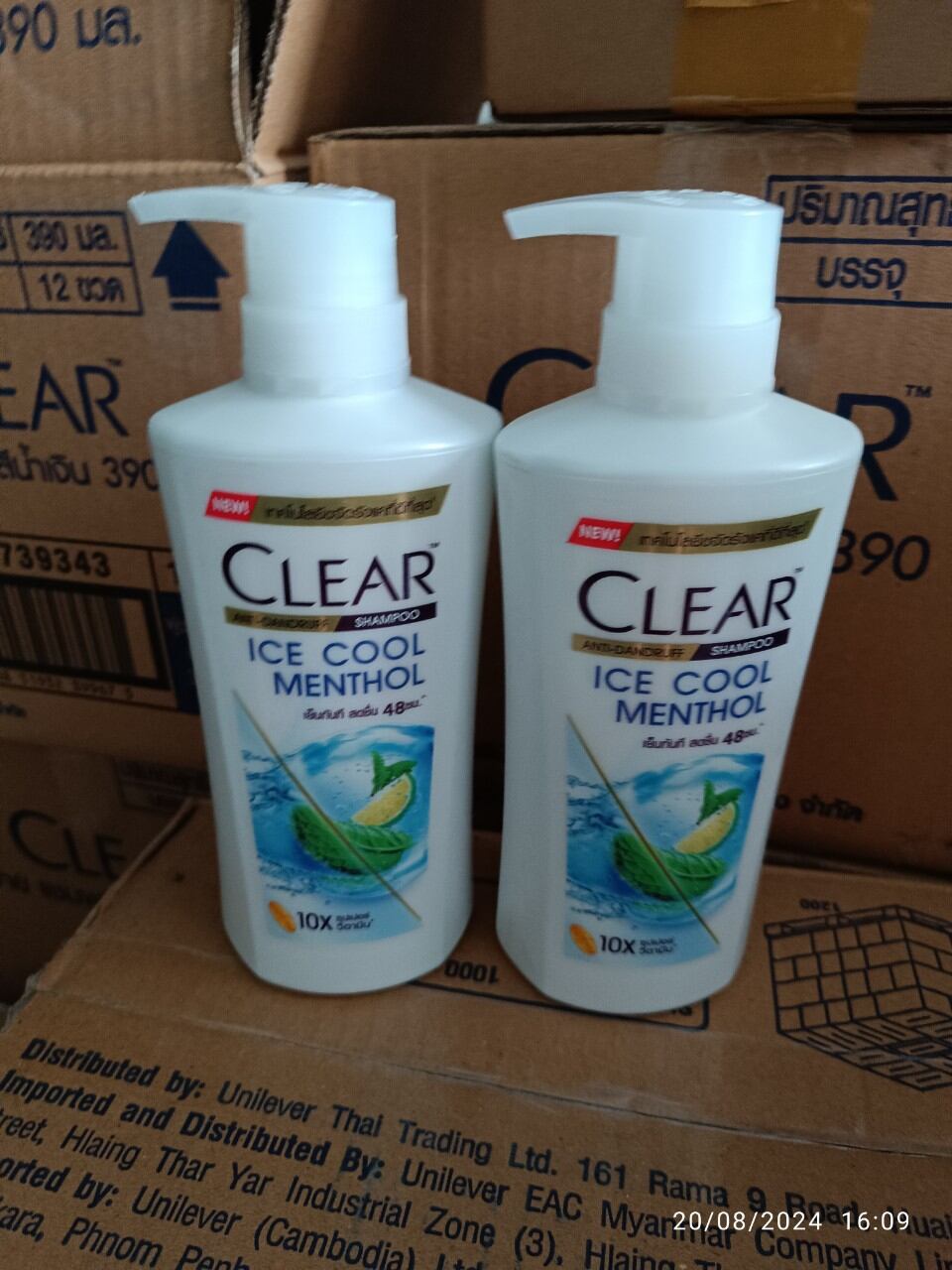 ( sét 2 chai) Dầu gội clear thái lan bạc hà chai 400ml hàng nội địa