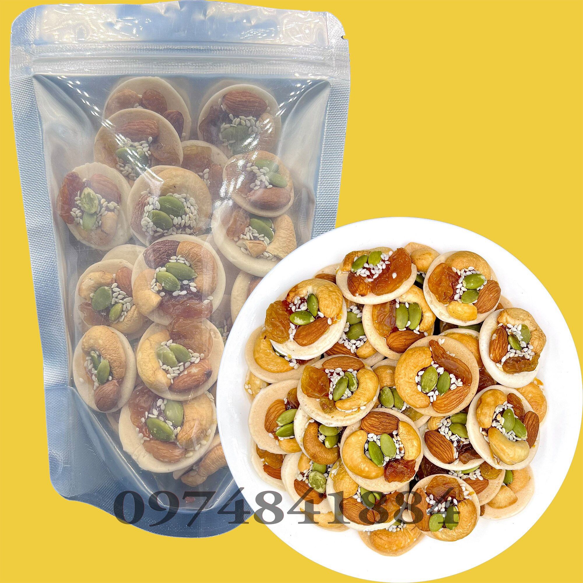 200g bánh đồng tiền mix các loại hạt (hạt điều hạnh nhân nho mè)- đồ ăn vặt - bách hóa online uy tín