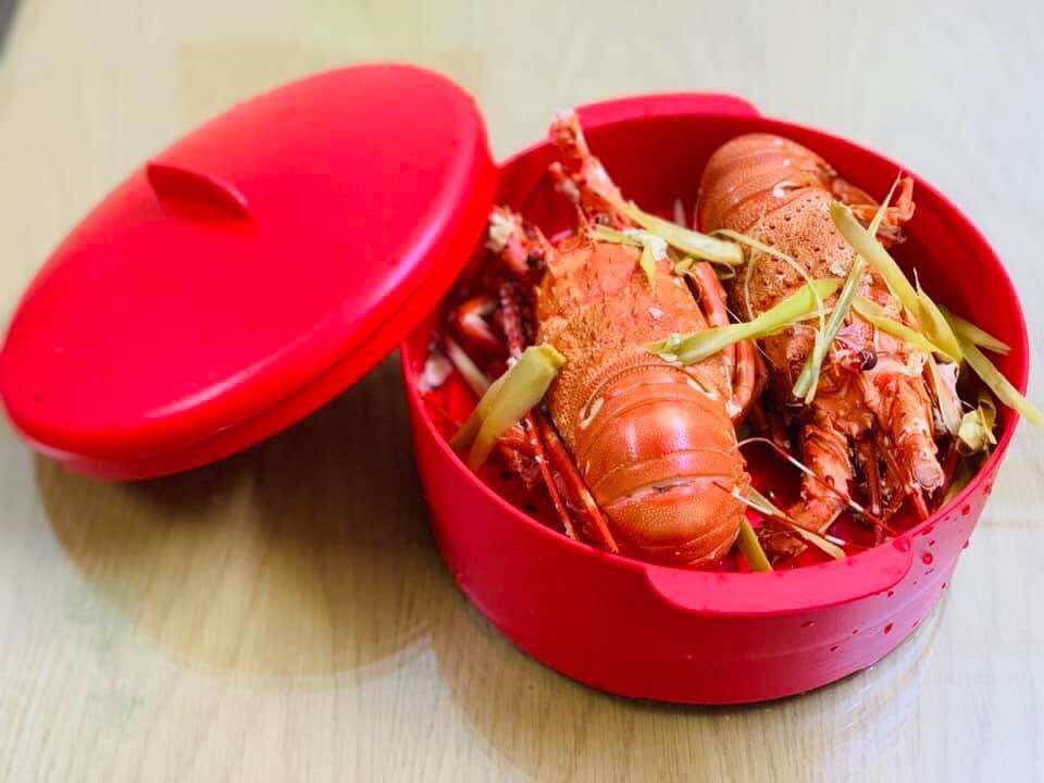 Xửng hấp Tupperware 2 tầng màu đỏ