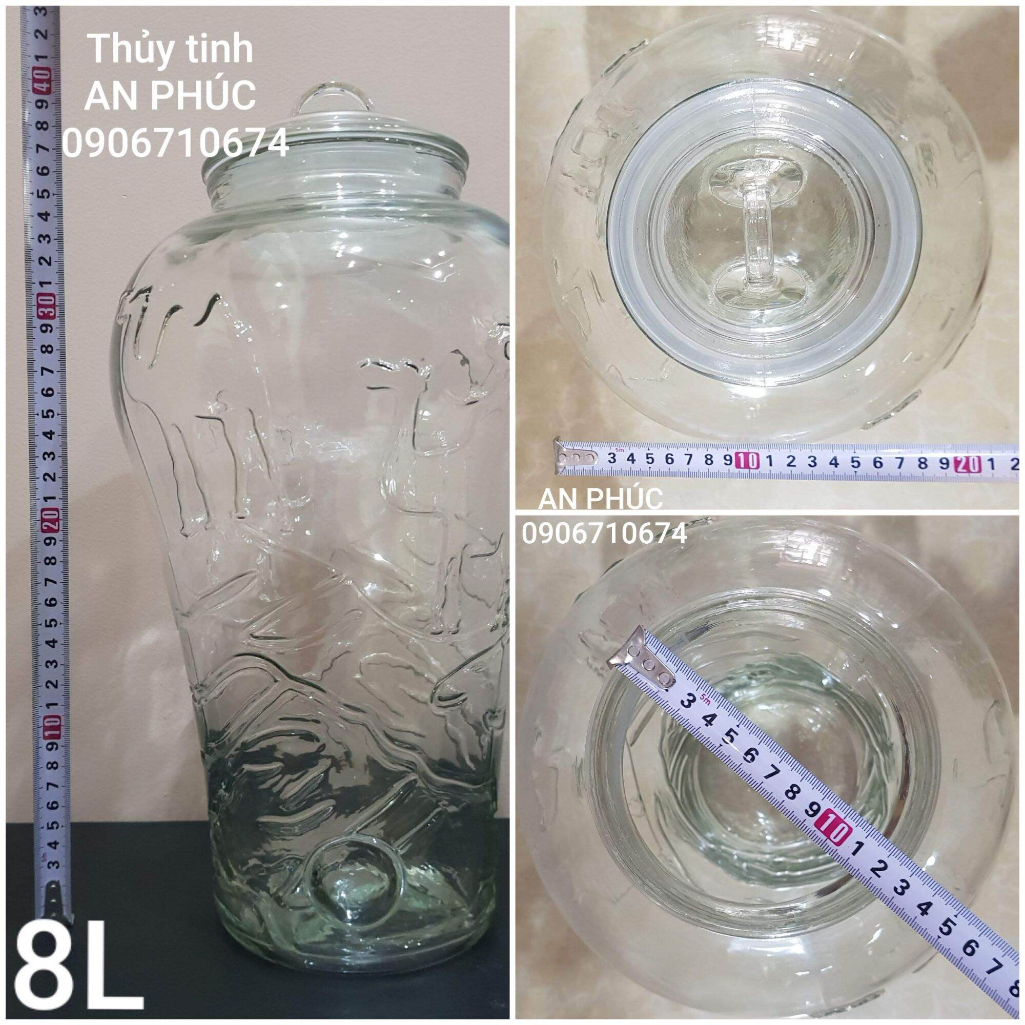 [HCM]Bình ngâm rượu thủy tinh lạc đà eo 8L