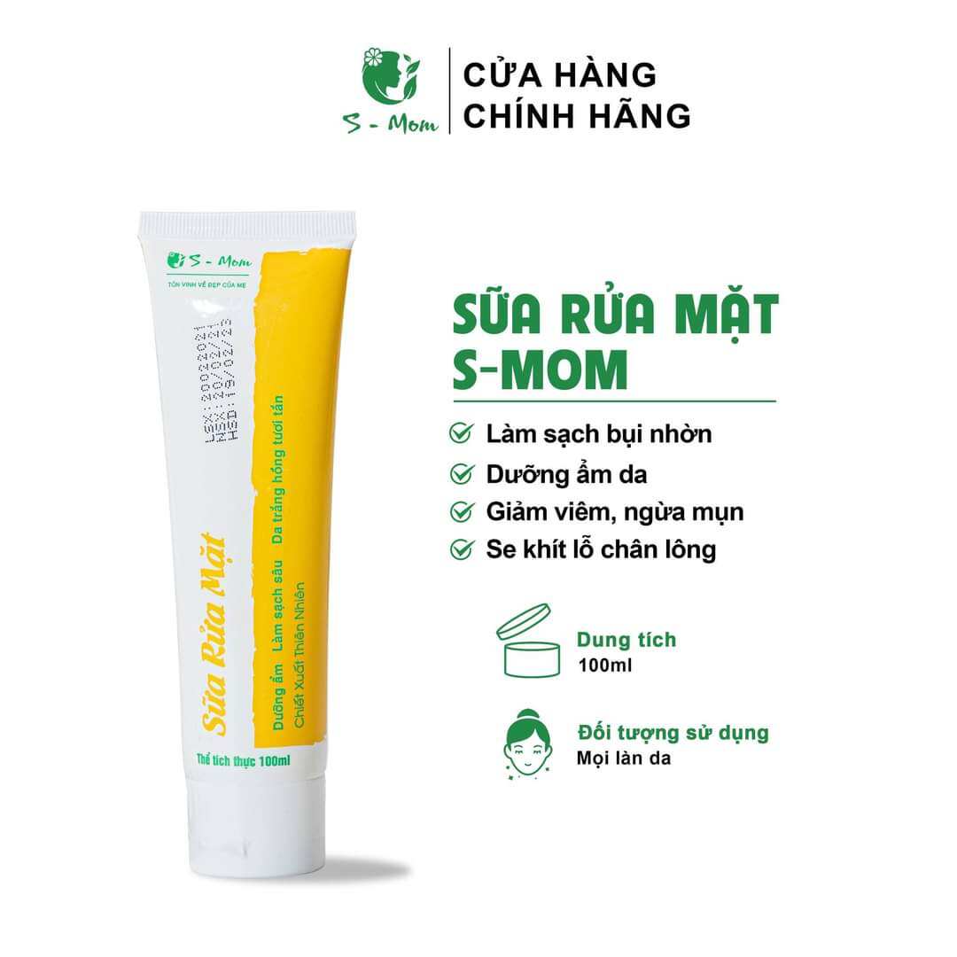 Sữa Rửa Mặt nghệ S-Mom mềm mịn da - chính hãng