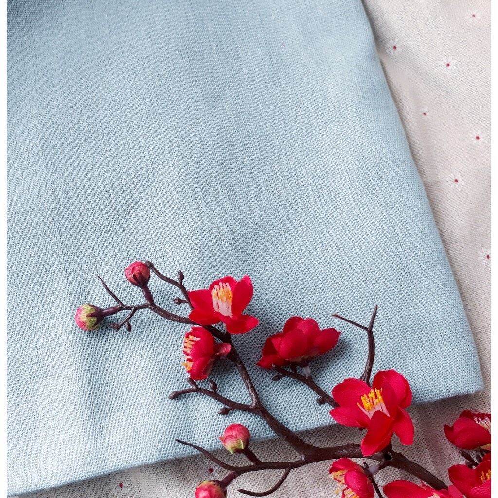 Vải bố/vải canvas họa tiết xanh trơn