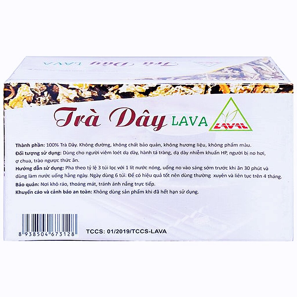 TRÀ DÂY LAVA (30 TÚI NHỎ × 5G) DÀNH CHO NGƯỜI ĐAU DẠ DÀY.