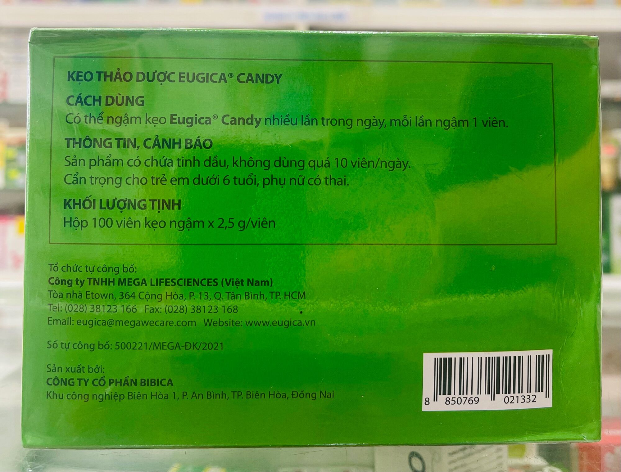 Kẹo ngậm thảo dược Eugica candy - 100 viên/hộp