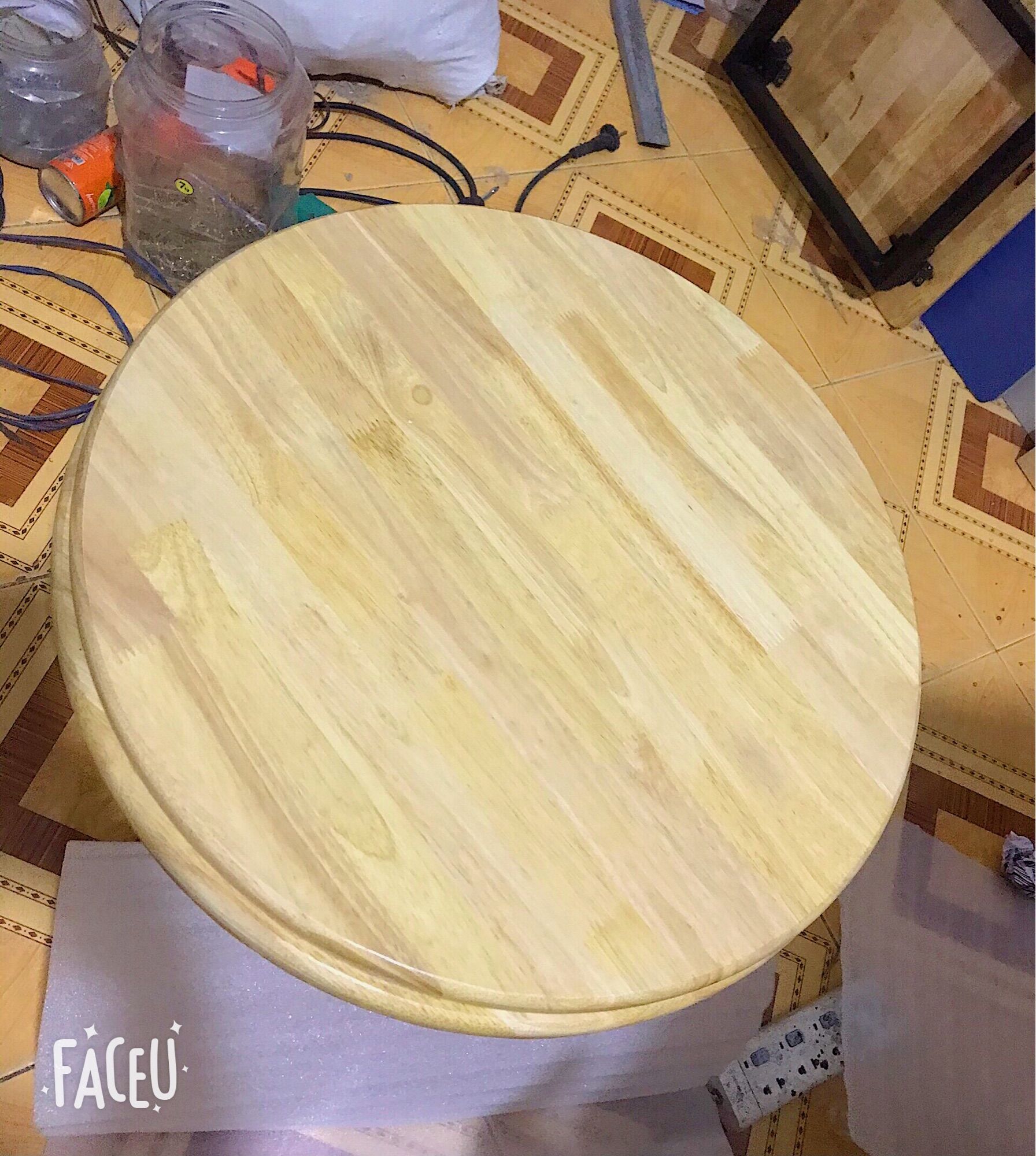 [HCM]Mặt Bàn Tròn Gỗ Cao Su (đường kính 60cm)