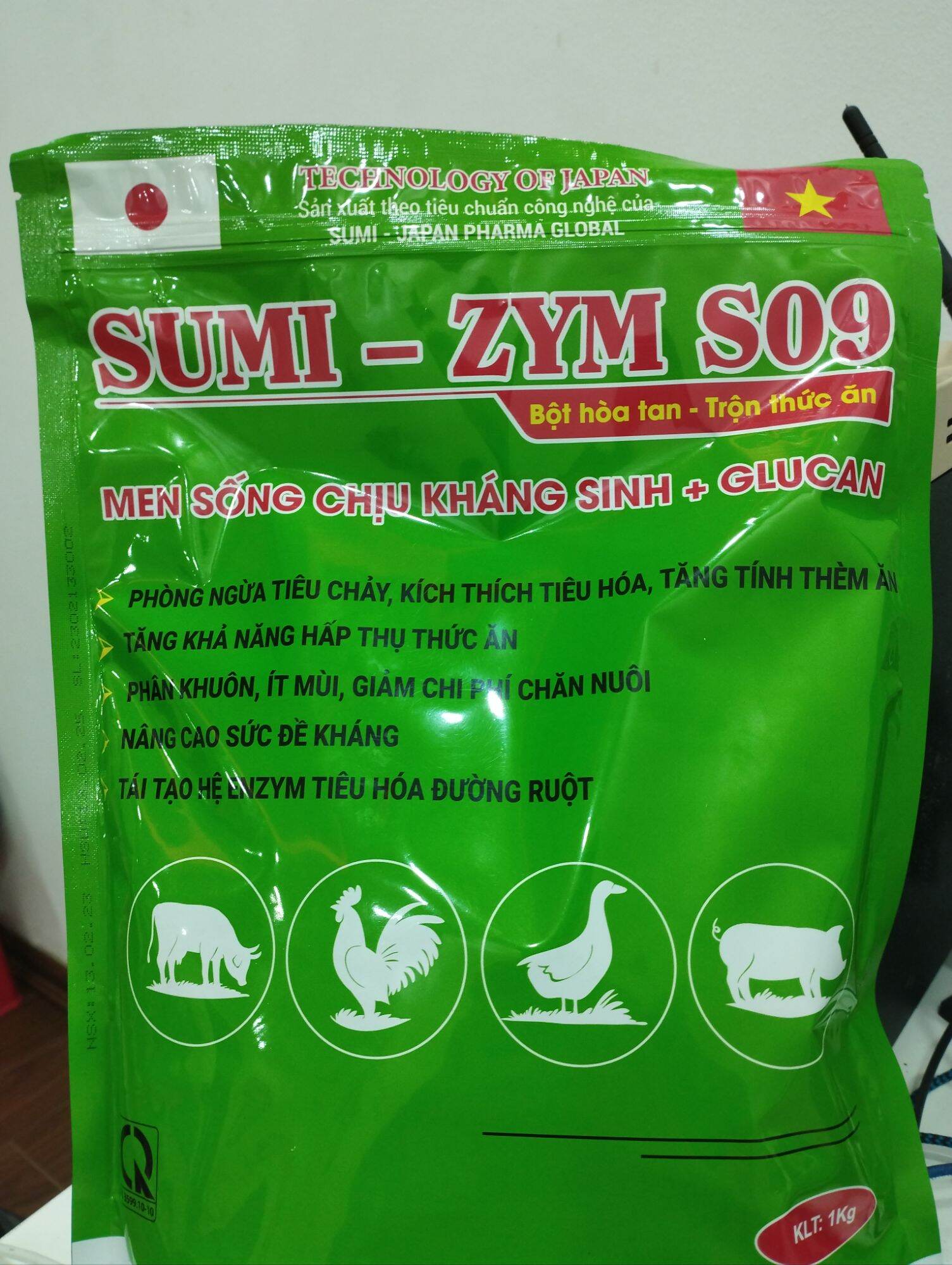 Sumi zym S09 Men tiêu hóa sống chịu kháng sinh +glucan