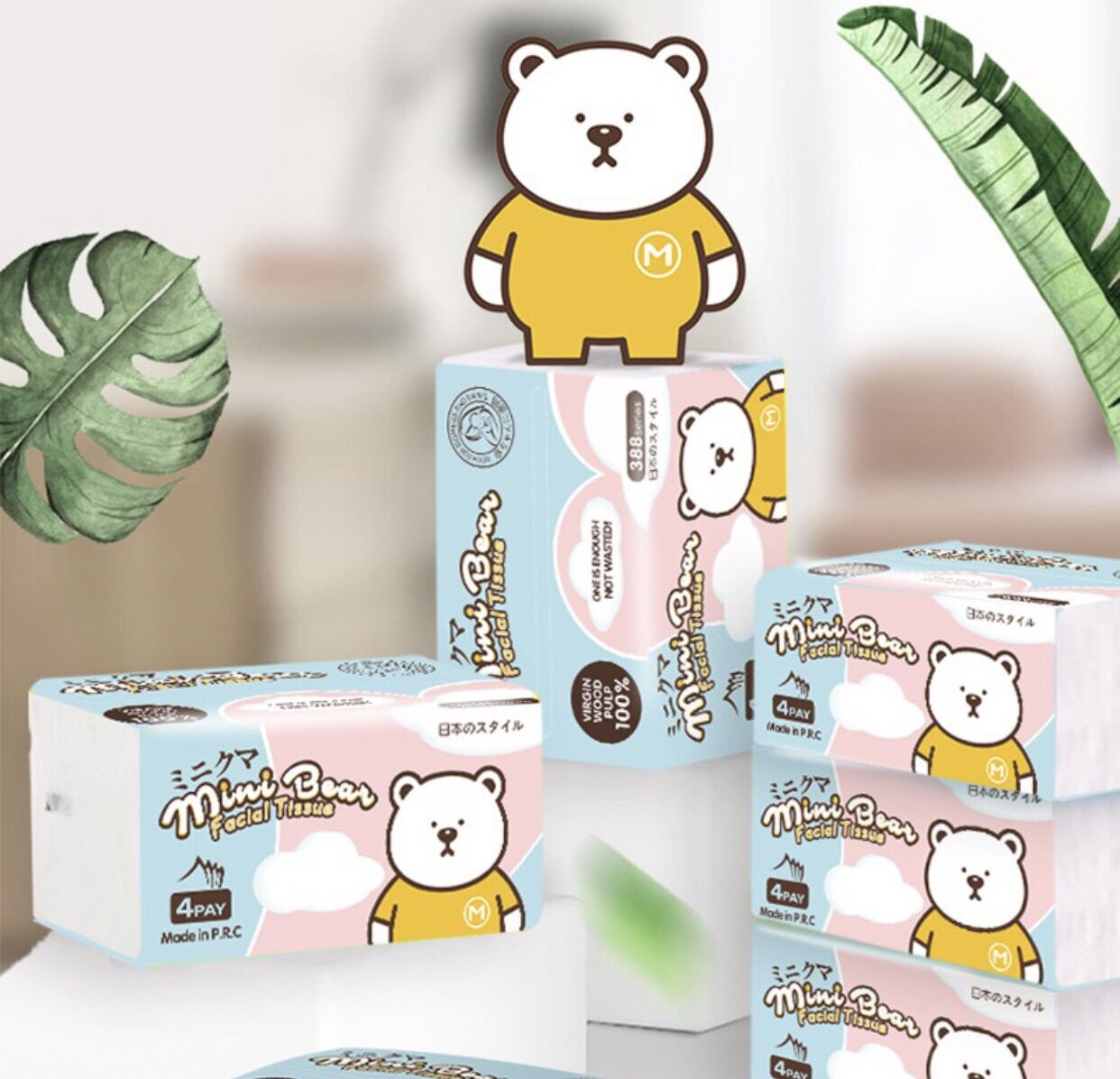 Combo 10 gói khăn giấy gấu vuông minibear cao cấp