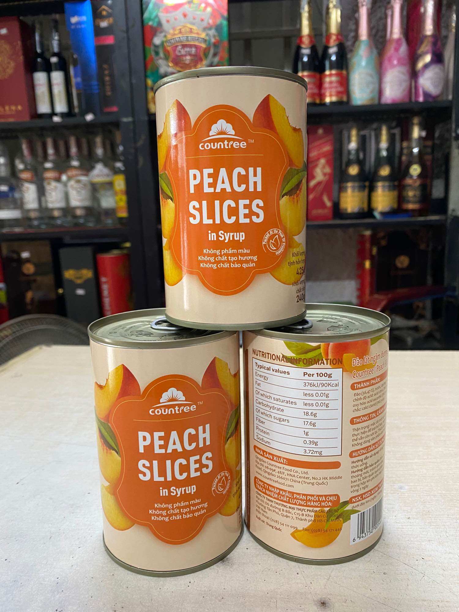 Đào Lát Ngâm Đường COUNTREE Peach Slices 425g