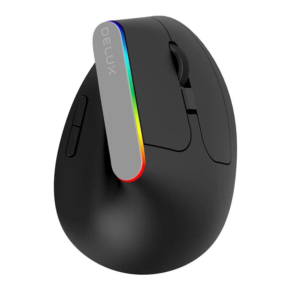 Delux Chuột chơi game 6 nút đứng tiện dụng im lặng không dây M618c Chuột quang RGB 1600 DPI với máy tính xách tay
