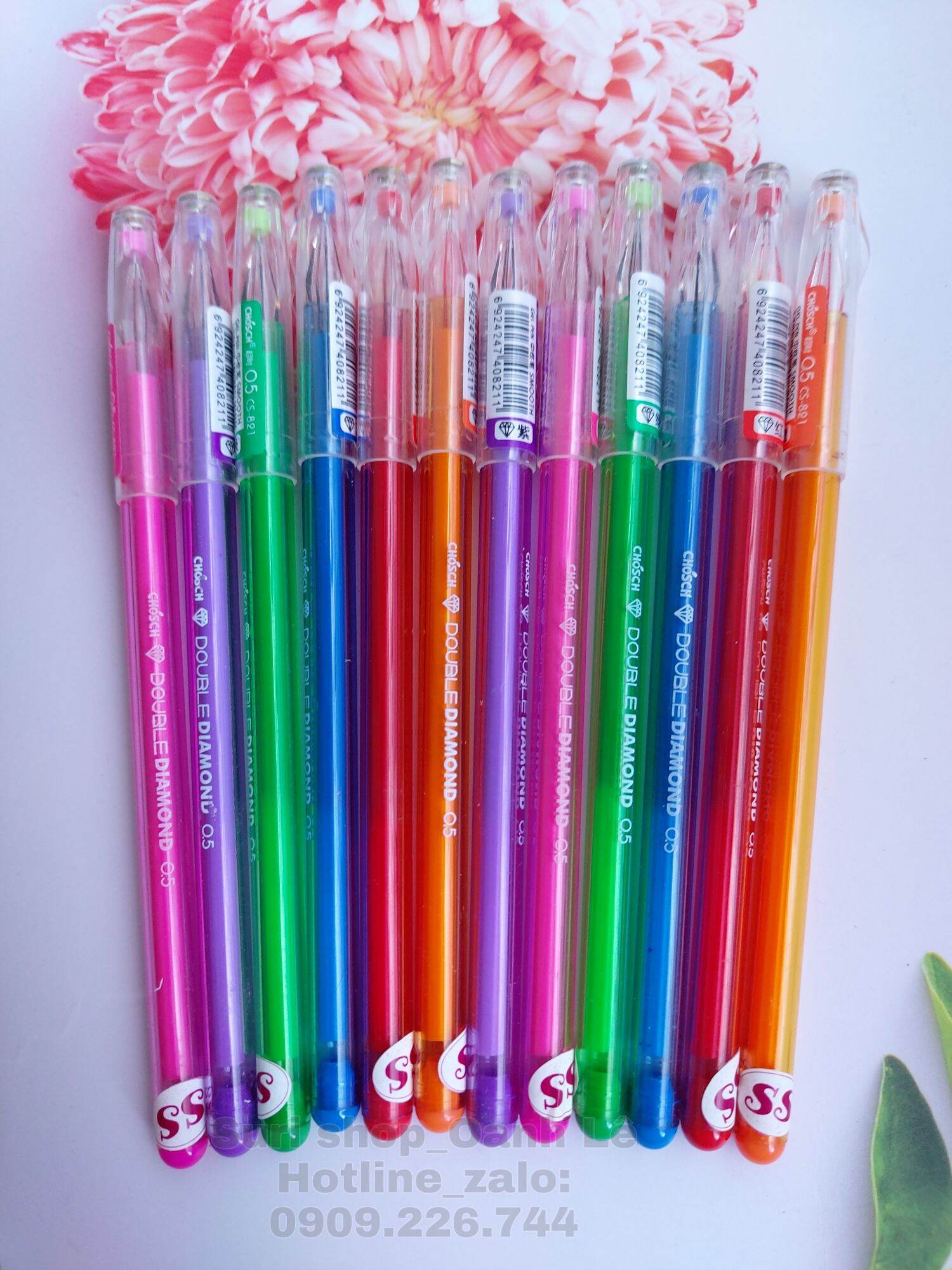 Hộp 12 cây bút gel mực 6 màu Chosch